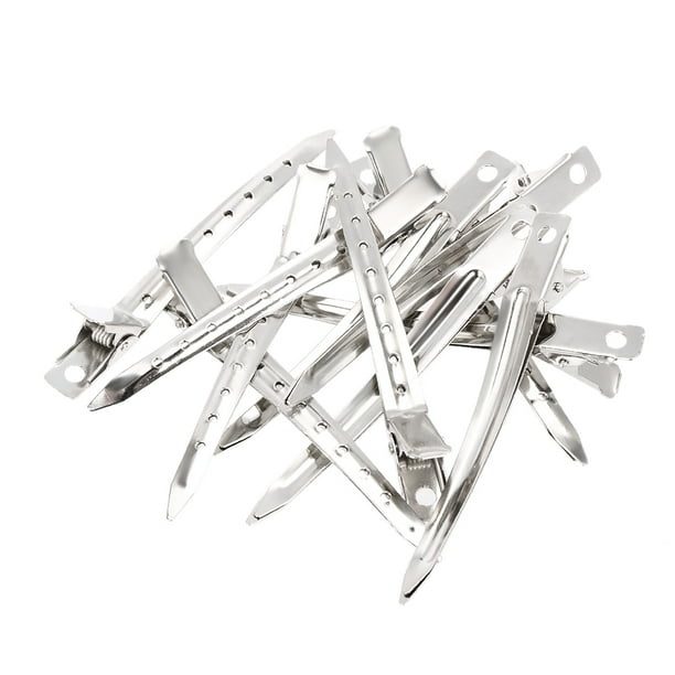 50PCS Single Prong Alligator Clips Flat Hairpins for Dolls DIY Making Craft